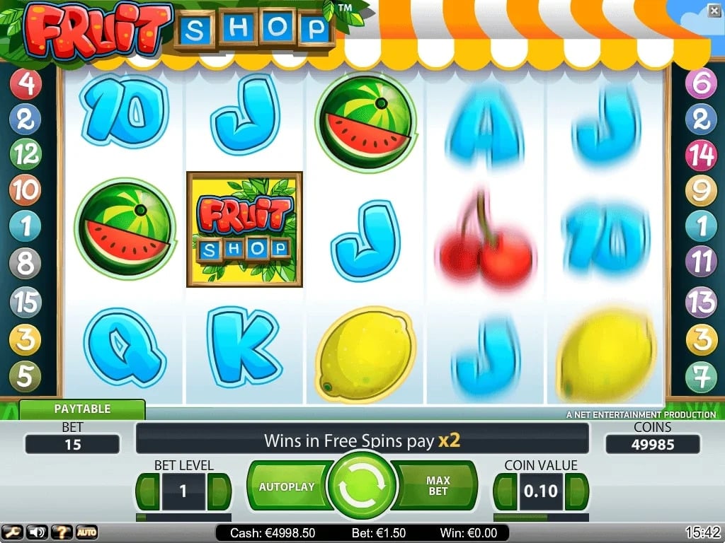 Fruit Shop Slot Spieloberfl&auml;che